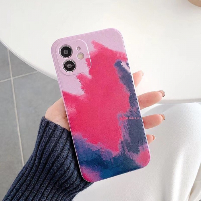 Husa protectie Flippy compatibila cu Apple iPhone 12 Mini Tpu Ombre, Negru/Mov/Roz [12]