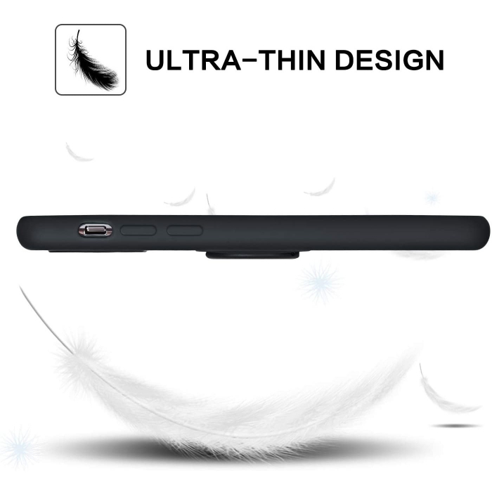 Husa protectie Flippy compatibila cu Apple iPhone 12 Pro Max Liquid Silicone Ring cu suport rotativ Negru [2]