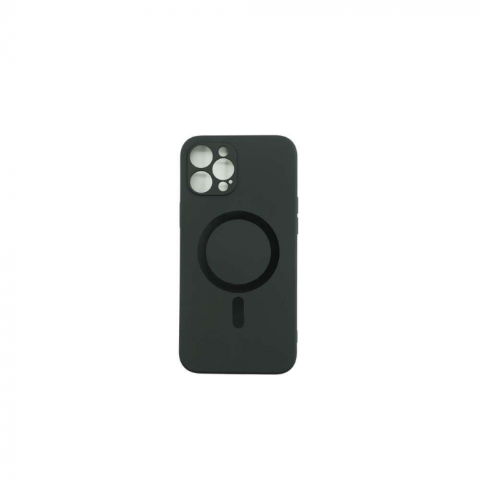 Husa protectie Flippy compatibila cu Apple iPhone 12 Pro Max Mag Safe Silicone Negru [2]