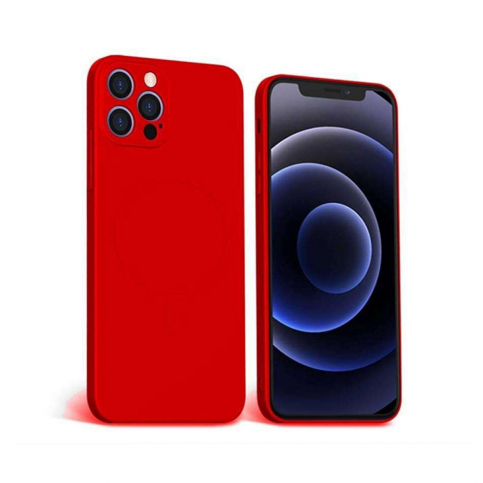 Husa protectie Flippy compatibila cu Apple iPhone 12 Pro Max Mag Safe Silicone Rosu [1]