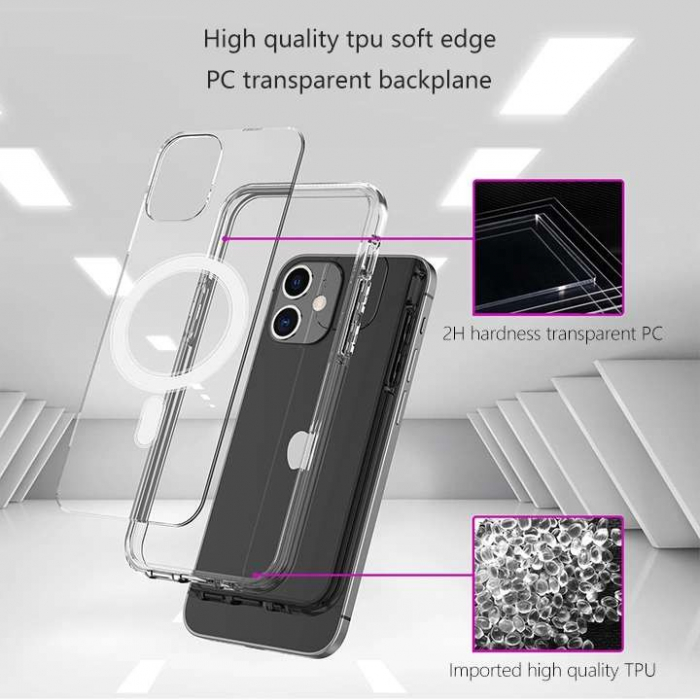 Husa protectie Flippy compatibila cu Apple iPhone 12 Pro Max Mag Safe Silicone Transparent [10]