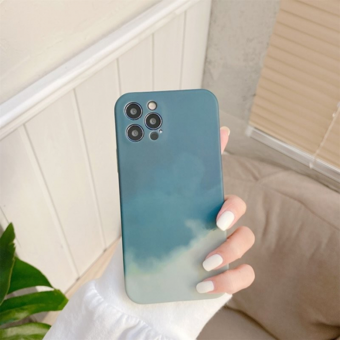 Husa protectie Flippy compatibila cu Apple iPhone 12 Pro Max Tpu Ombre, Verde/Alb [5]