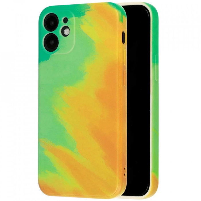 Husa protectie Flippy compatibila cu Apple iPhone 12 Pro Max Tpu Ombre, Verde/Portocaliu [7]