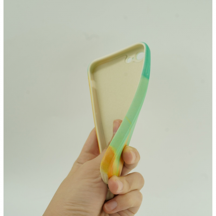 Husa protectie Flippy compatibila cu Apple iPhone 12 Tpu Ombre, Galben/Roz [6]