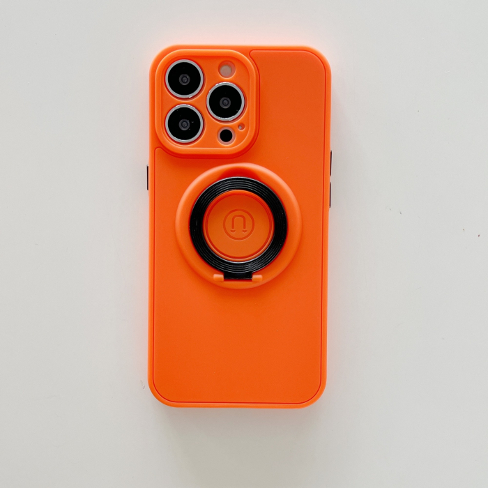 Husa protectie Flippy compatibila cu Apple iPhone 13 Mag Safe Silicone Portocaliu [2]