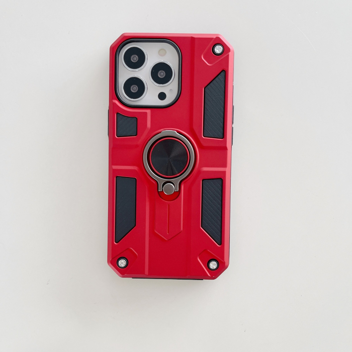 Husa protectie Flippy compatibila cu Apple iPhone 13 Mini Defender Model 5 cu suport prindere inel,Rosu [1]