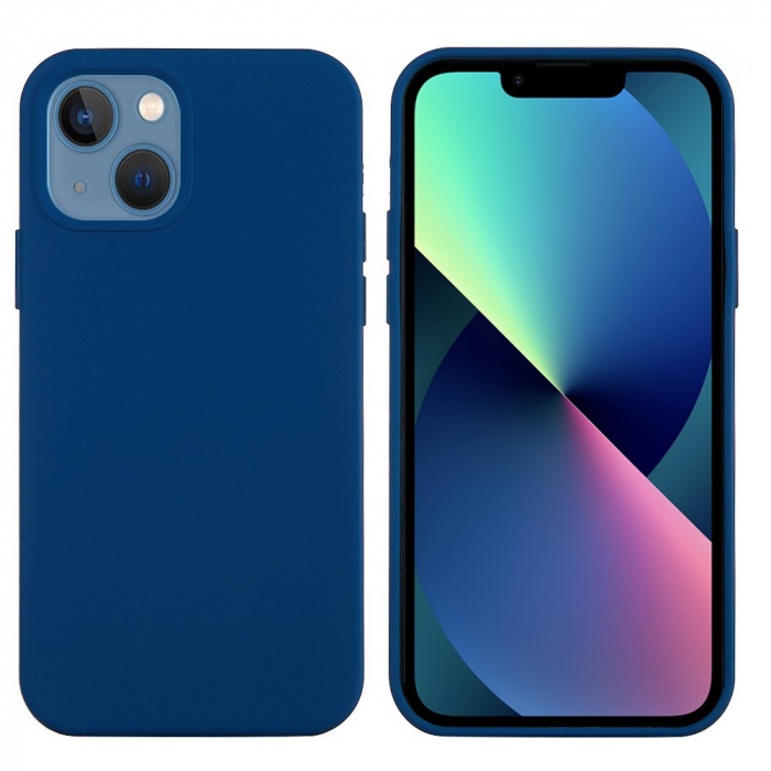 Husa protectie Flippy compatibila cu Apple iPhone 13 Mini Liquid Silicone Albastru Inchis [1]