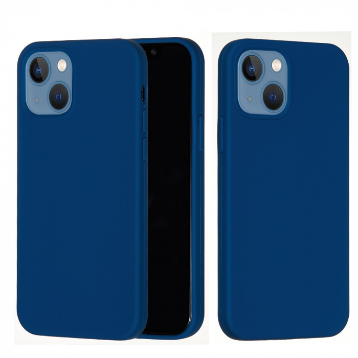 Husa protectie Flippy compatibila cu Apple iPhone 13 Mini Liquid Silicone Albastru Inchis [2]