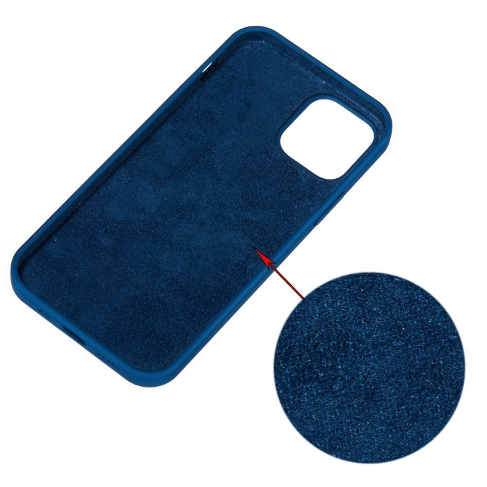 Husa protectie Flippy compatibila cu Apple iPhone 13 Mini Liquid Silicone Albastru Inchis [5]