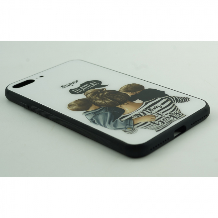 Husa protectie Flippy compatibila cu Apple iPhone 13 Pro Glass print Super Mom Multicolor [5]