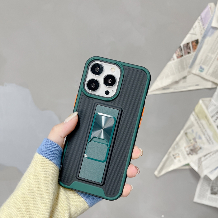 Husa protectie Flippy compatibila cu Apple iPhone 13 Pro Max Defender Model 5 cu suport,Verde [2]