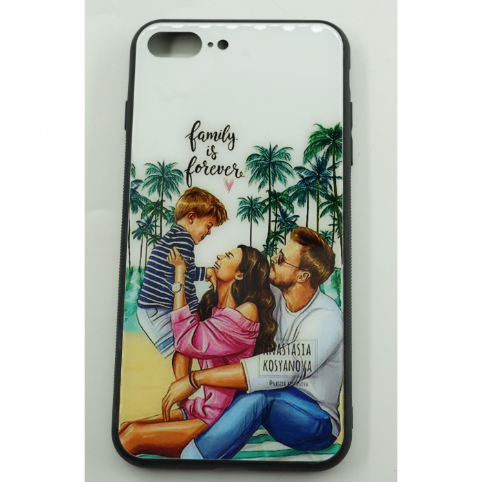 Husa protectie Flippy compatibila cu Apple iPhone 13 Pro Max Glass print Family is Forever Multicolor [3]