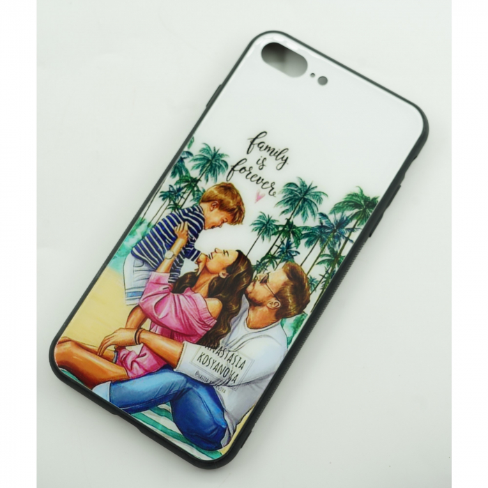 Husa protectie Flippy compatibila cu Apple iPhone 13 Pro Max Glass print Family is Forever Multicolor [4]