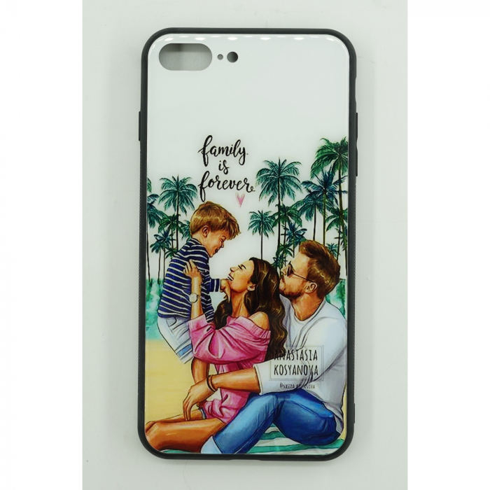 Husa protectie Flippy compatibila cu Apple iPhone 13 Pro Max Glass print Family is Forever Multicolor [2]