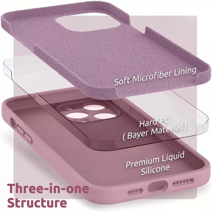 Husa protectie Flippy compatibila cu Apple iPhone 13 Pro Max Liquid Silicone Mov [8]