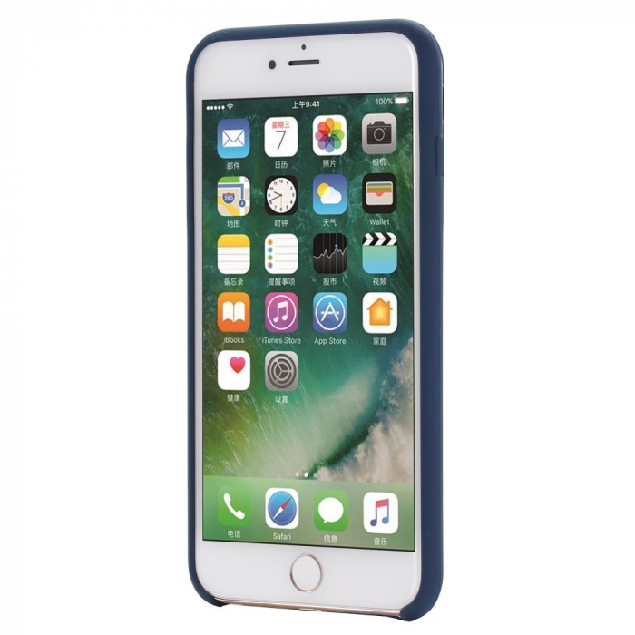 Husa protectie Flippy compatibila cu Apple iPhone 7/8/SE 2020 Liquid Silicone Case Albastru Inchis [8]
