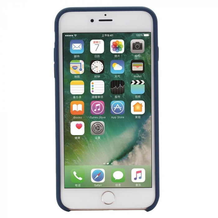 Husa protectie Flippy compatibila cu Apple iPhone 7/8/SE 2020 Liquid Silicone Case Albastru Inchis [10]