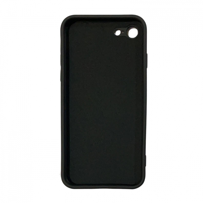 Husa protectie Flippy compatibila cu Apple iPhone 7/8/SE 2020 Liquid Silicone Ring cu suport rotativ Negru [10]