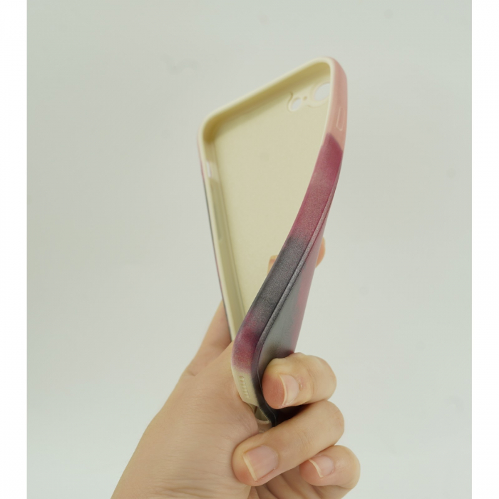 Husa protectie Flippy compatibila cu Apple iPhone XR Tpu Ombre, Roz/Mov/Negru [6]