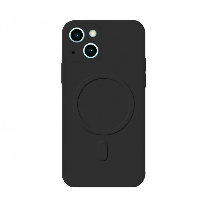 Husa protectie Flippy compatibila cu iPhone 12 (6.1), Liquid MagSafe, ring-shaped, magnetica, Negru [2]
