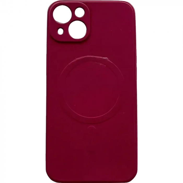 Husa protectie Flippy compatibila cu iPhone 14, Liquid MagSafe, ring-shaped, magnetica, Visiniu [1]