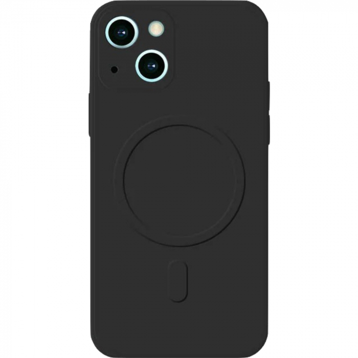 Husa protectie Flippy compatibila cu iPhone 14 Pro Max, Liquid MagSafe, ring-shaped, magnetica, Negru [1]