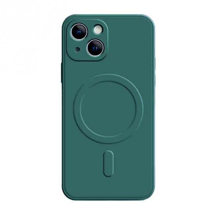 Husa Protectie Flippy Compatibila cu iPhone 14 Pro Max, Liquid MagSafe, Ring-Shaped, Magnetica, Verde [1]