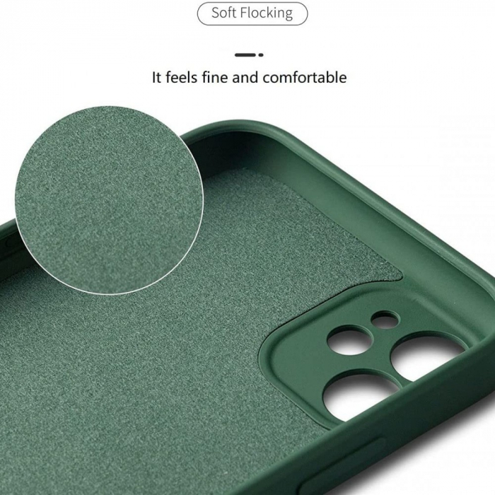 Husa protectie Flippy compatibila cu Samsung A02 S Liquid Silicone Ring cu suport rotativ Verde [4]