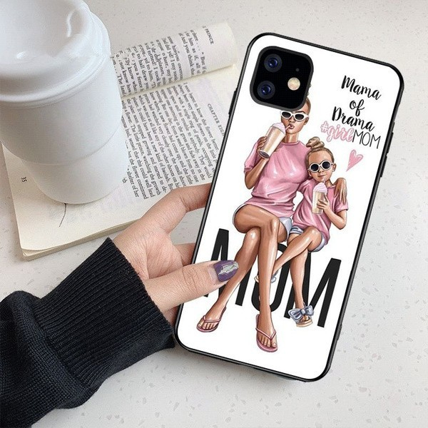 Husa protectie Flippy compatibila cu Samsung A03s Glass print Mama of Drama Multicolor [5]