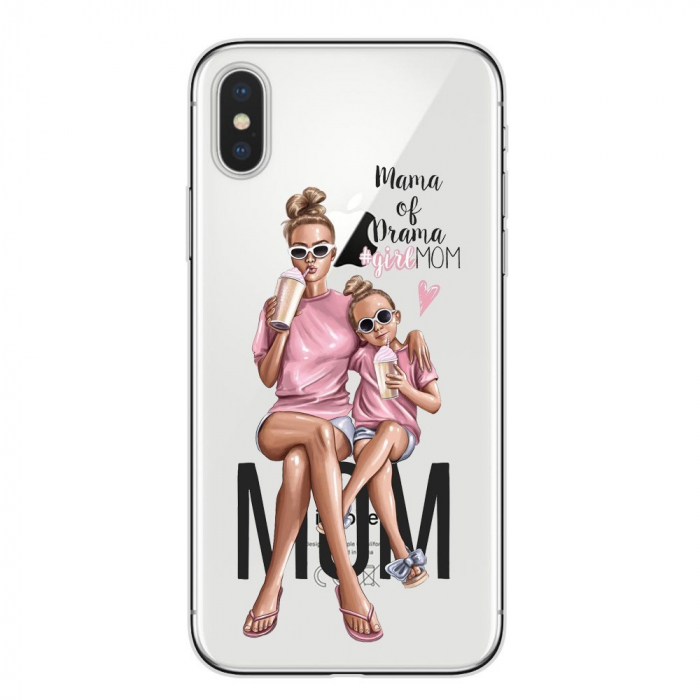 Husa protectie Flippy compatibila cu Samsung A03s Glass print Mama of Drama Multicolor [1]