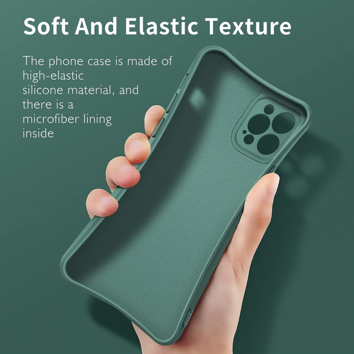 Husa protectie Flippy compatibila cu Samsung Galaxy A12 Liquid Silicone Ring cu suport rotativ Verde [3]
