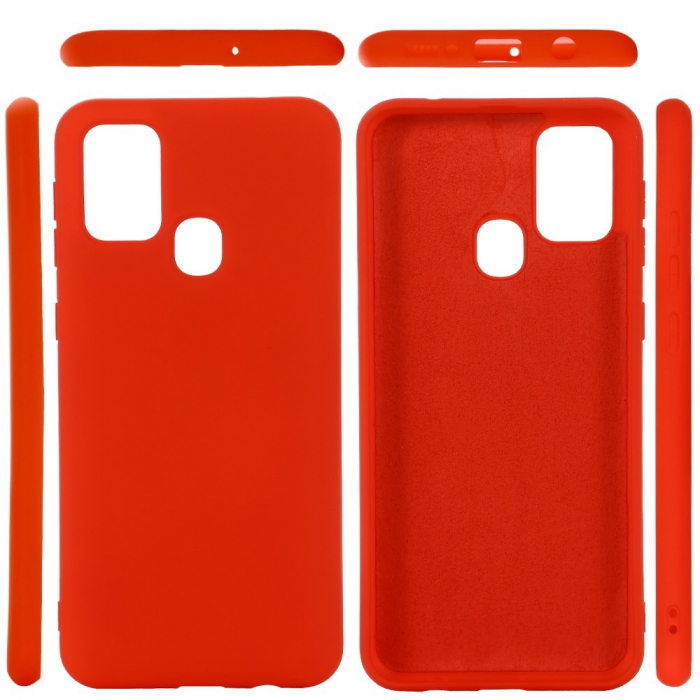 Husa protectie Flippy compatibila cu Samsung Galaxy A21S Liquid Silicone Case Rosu [3]