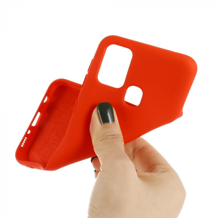 Husa protectie Flippy compatibila cu Samsung Galaxy A21S Liquid Silicone Case Rosu [5]