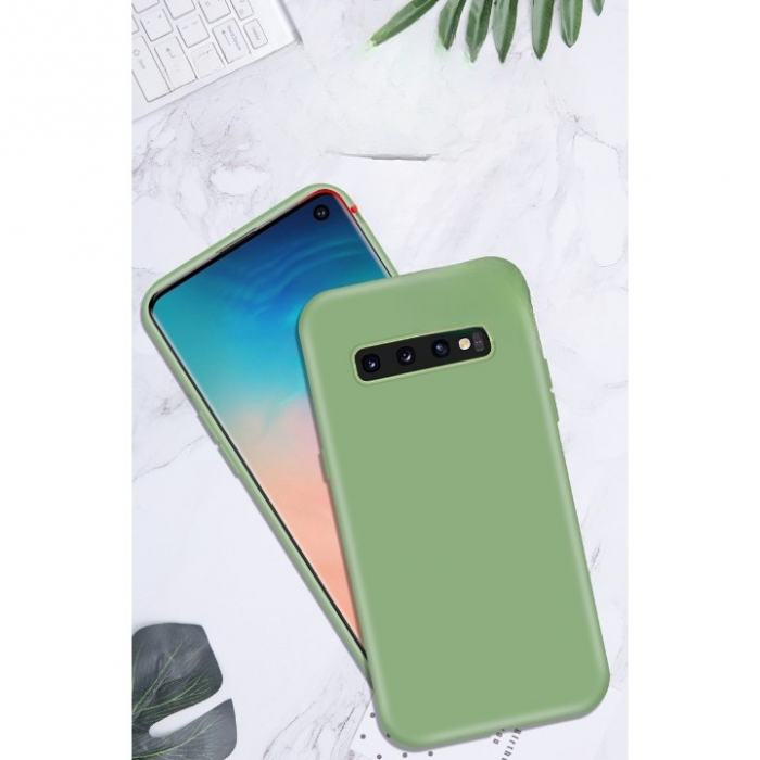 Husa protectie Flippy compatibila cu Samsung Galaxy S10 E Liquid Silicone Case Verde inchis [5]