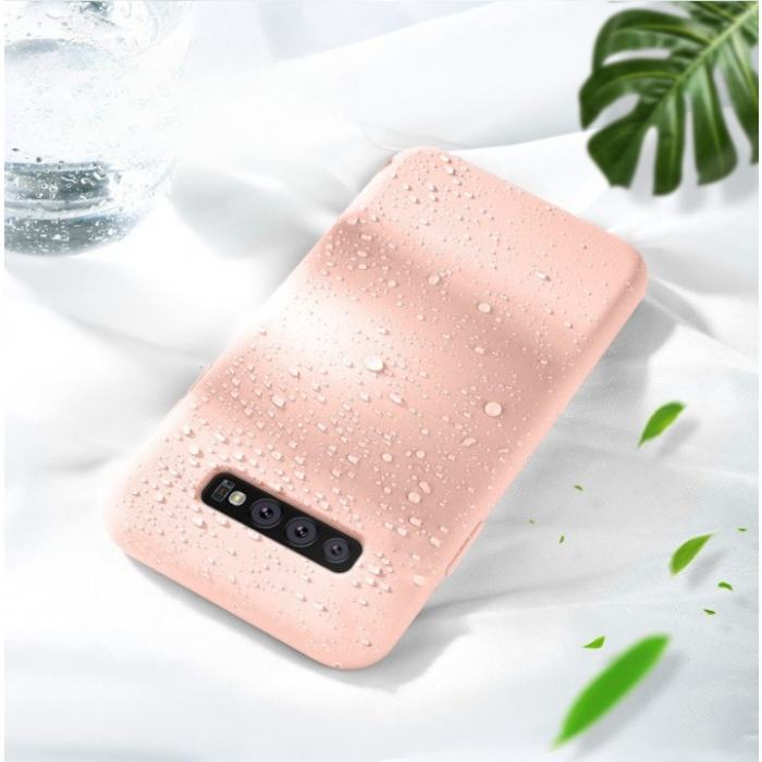 *LICHIDARE STOC* Husa protectie Flippy compatibila cu Samsung Galaxy S10 Liquid Silicone Case Roz [2]