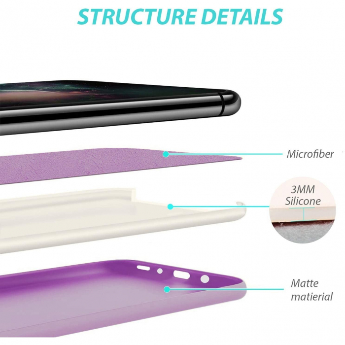 Husa protectie Flippy compatibila cu Samsung S20 Ultra Liquid Silicone Case Mov [3]