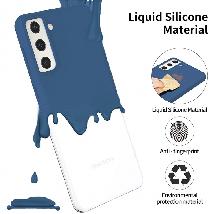 Husa protectie Flippy compatibila cu Samsung S21 5G Liquid Silicone Case Albastru inchis [4]