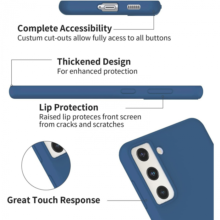 Husa protectie Flippy compatibila cu Samsung S21 5G Liquid Silicone Case Albastru inchis [3]