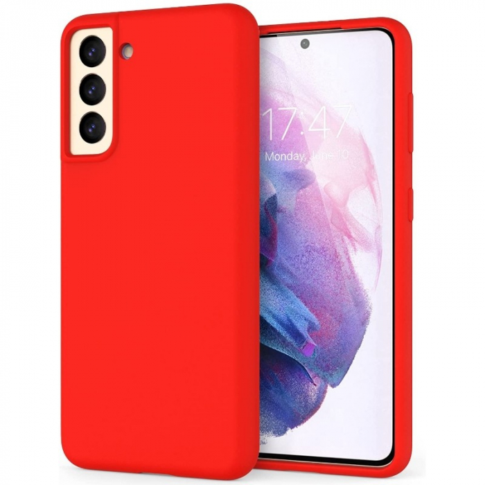 Husa protectie Flippy compatibila cu Samsung S21 5G Liquid Silicone Case Rosu [1]