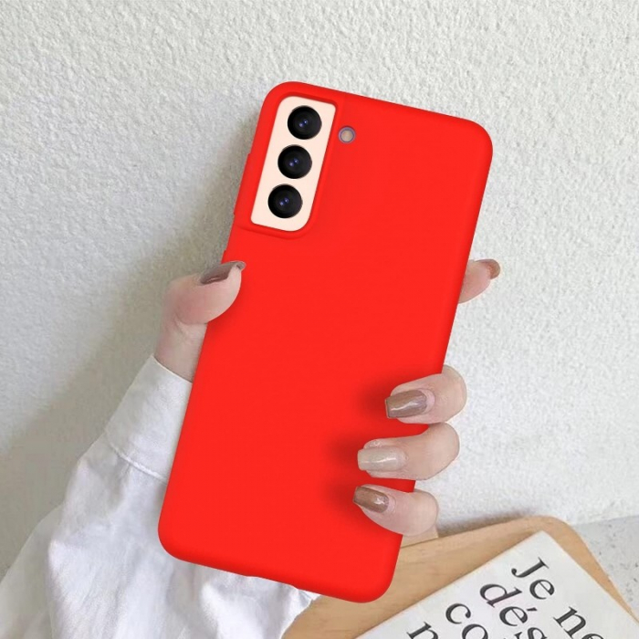 Husa protectie Flippy compatibila cu Samsung S21 5G Liquid Silicone Case Rosu [2]