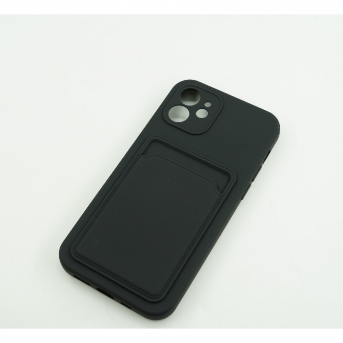 Husa protectie Flippy cu suport card compatibila cu Apple iPhone 12 Negru [3]