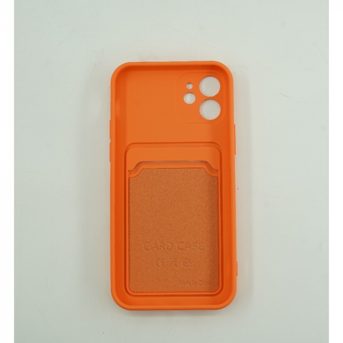 Husa protectie Flippy cu suport card compatibila cu Apple iPhone 12 Portocaliu [2]