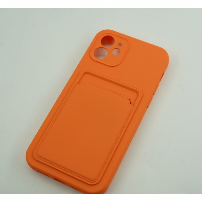 Husa protectie Flippy cu suport card compatibila cu Apple iPhone 12 Portocaliu [3]