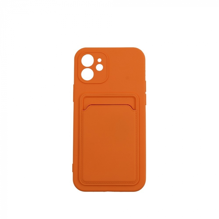 Husa protectie Flippy cu suport card compatibila cu Apple iPhone 12 Portocaliu [1]