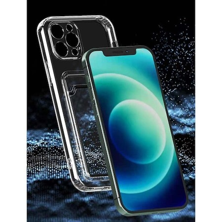 Husa protectie Flippy cu suport card compatibila cu Apple iPhone 12 Transparent [4]