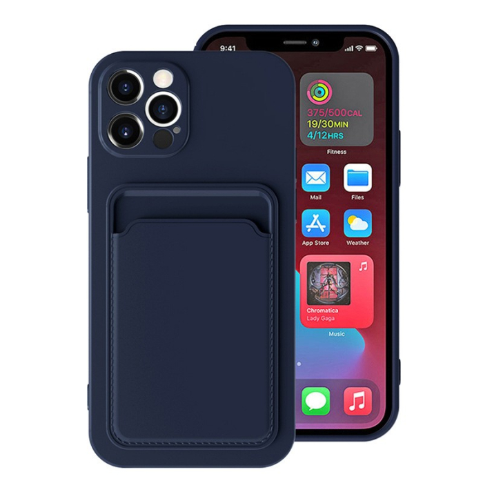 Husa protectie Flippy cu suport card compatibila cu Samsung A22 5G Albastru Inchis [2]