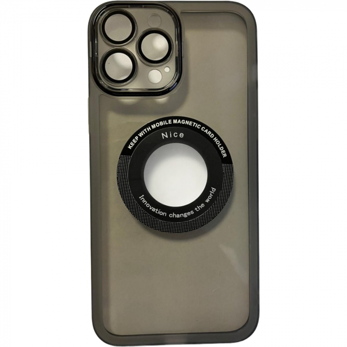 Husa protectie Flippy pentru Apple iPhone 14 Pro decupaj logo, magnetica, Protectie Camera, Negru [1]