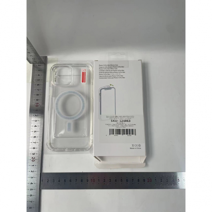 Husa protectie Flippy pentru Apple iPhone 14 Pro Max, MagSafe Silicone, Protectie si folie camera inclusa, protectie camera, Transparent [6]