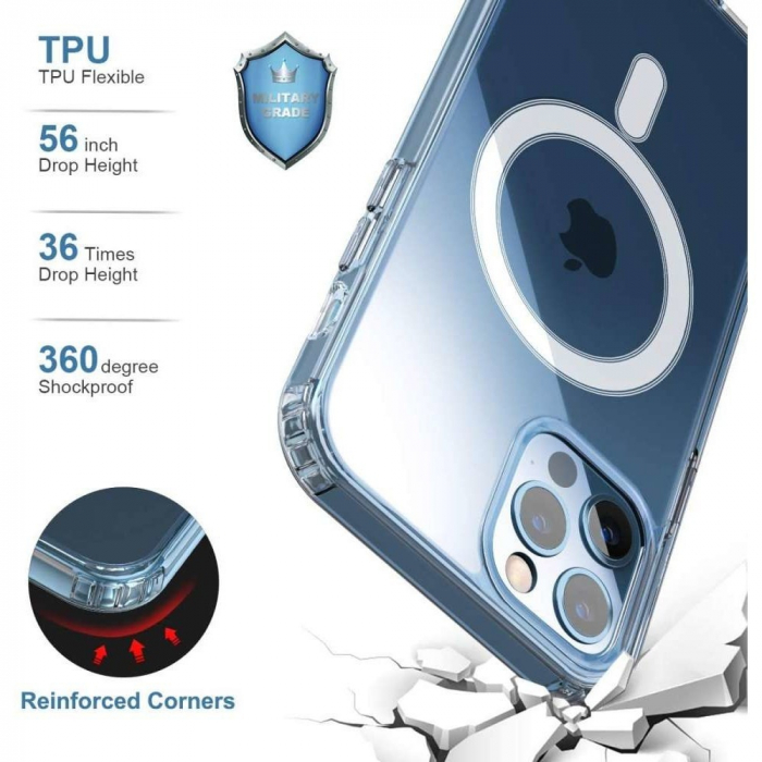Husa protectie Flippy pentru iPhone 11 Mag Safe, 2 in 1 incarcare si magnet, Silicone, Transparenta [15]