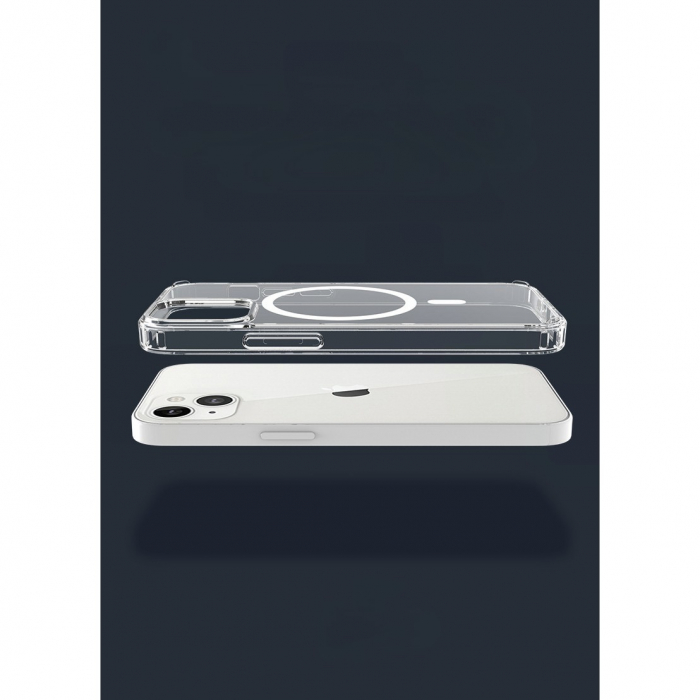 Husa protectie Flippy pentru iPhone 11 Mag Safe, 2 in 1 incarcare si magnet, Silicone, Transparenta [8]